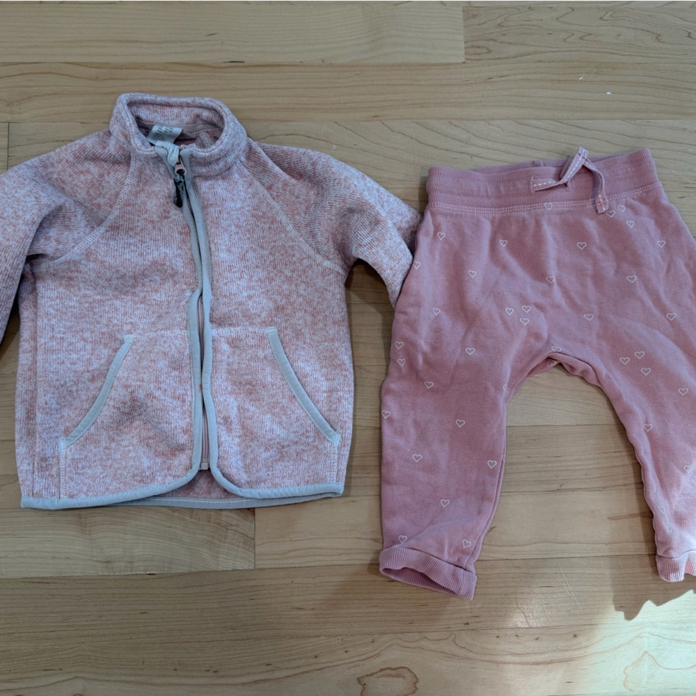H&M Pink Kids Sweatshirt and Pants Set
